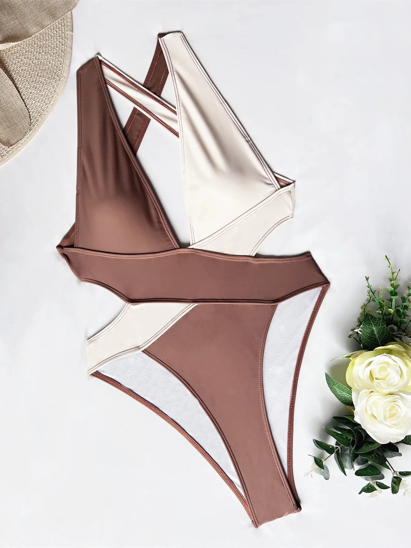 Deep V Neck One Piece Swimsuit Women Solid Red Black Criss Cross Backless Pleate Thong Bikini 2026 Beach Bathing Suit Swimwear