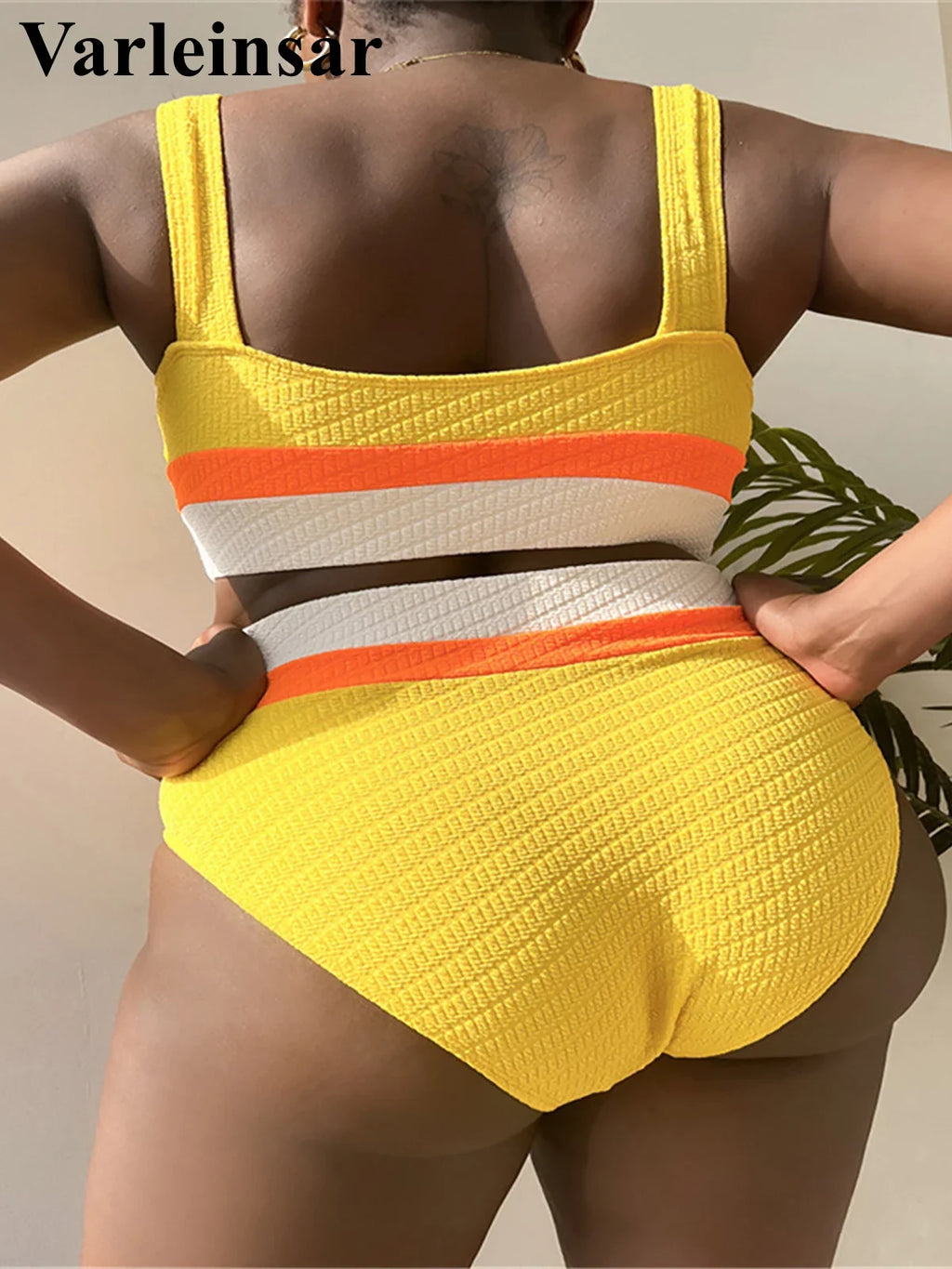 0XL - 4XL Splicing Bikini Large Size Swimwear Plus Size Women Swimsuit Female Two-Pieces Bikini Set Bather Bathing Suit V4755Y
