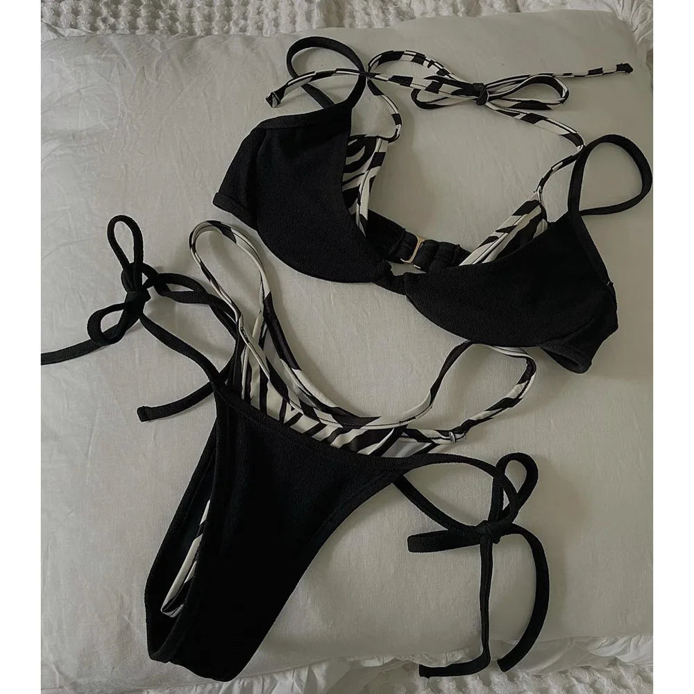 Micro Bikinis 2026 Women Swimsuits Push Up Sexy Swimwear Brazilian Bikini Set Halter Biquini Patchwork Swimsuit Summer Beachwear