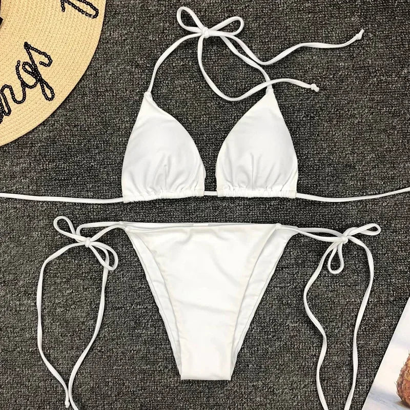 Sexy Neon Extreme Mini Micro String Bikini 2025 Women Swimsuit Female Swimwear Two-Piece Bikini Set Bathing Suit Swim Beach Wear