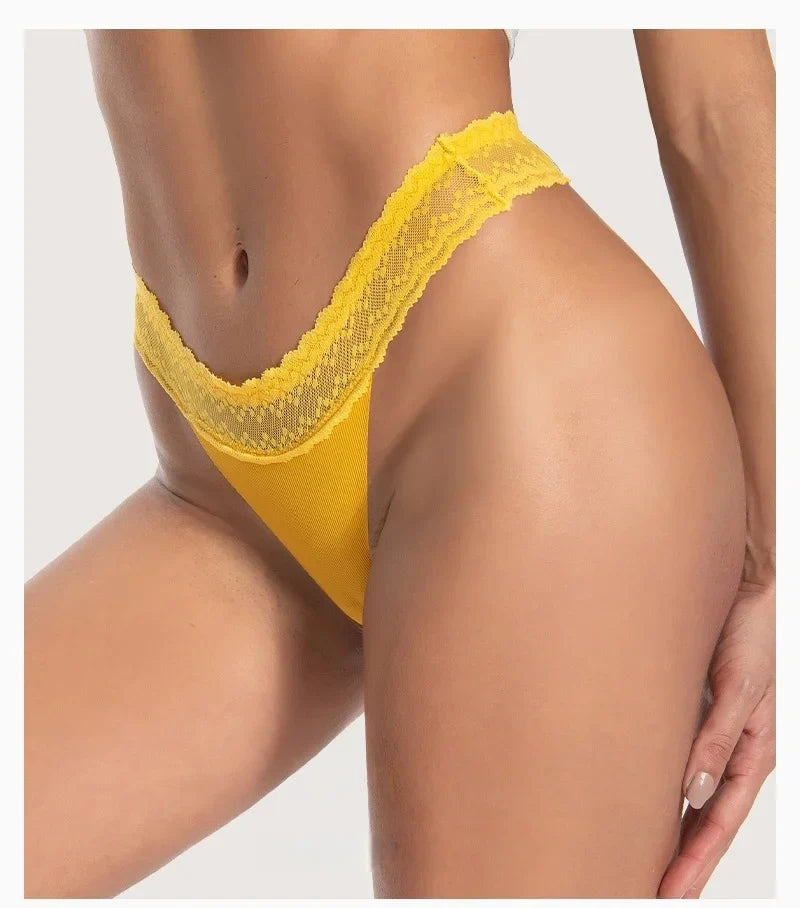 Ice Silk Girls G String Sexy Panties Women Briefs Thong Seamless Lace Underwear Yoga oFemale Thin Low Waist Lingerie Size S-XL