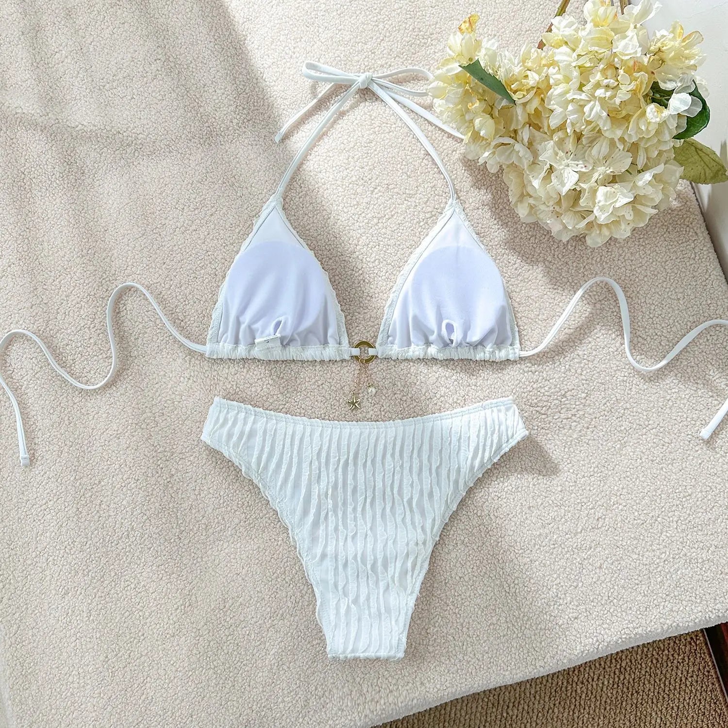 New White Sexy Bikinis Swimsuits Women's Swimwear Push Up Female Beach Swim Wear Bathing Suits Brazilian Bikini Set Pool Bather