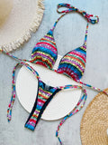 RUOTONSEPT Letters Printed Colorful Mini Thong Bikini Women Swimwear Female Swimsuit Two-pieces Bikini set Bather Bathing Suit