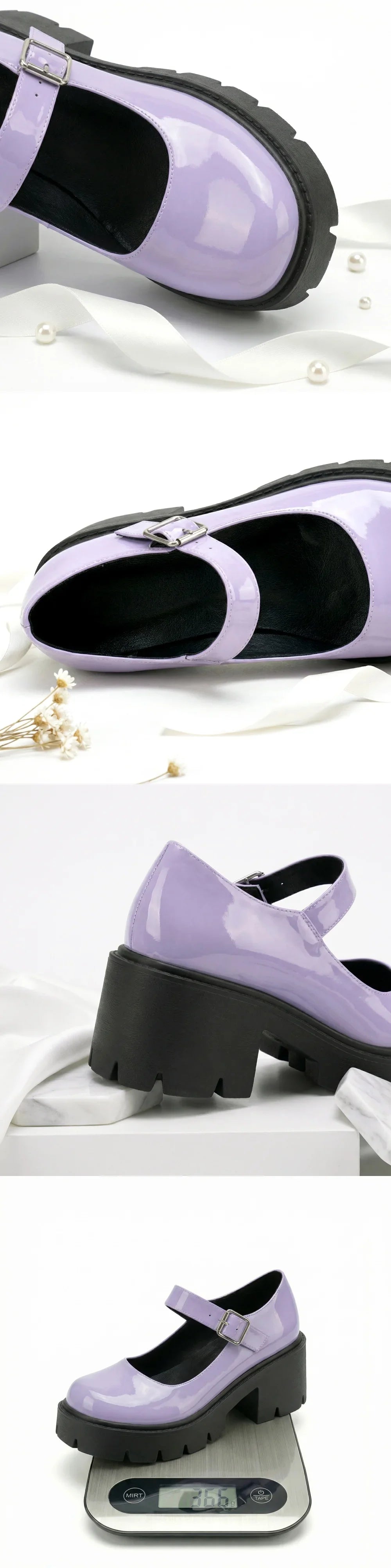 2026 Plus Size 44 Sweet Violet Mary Janes Pumps Gothic Black Red 6cm Square Heels Cute Lolita Platform Shoes Women