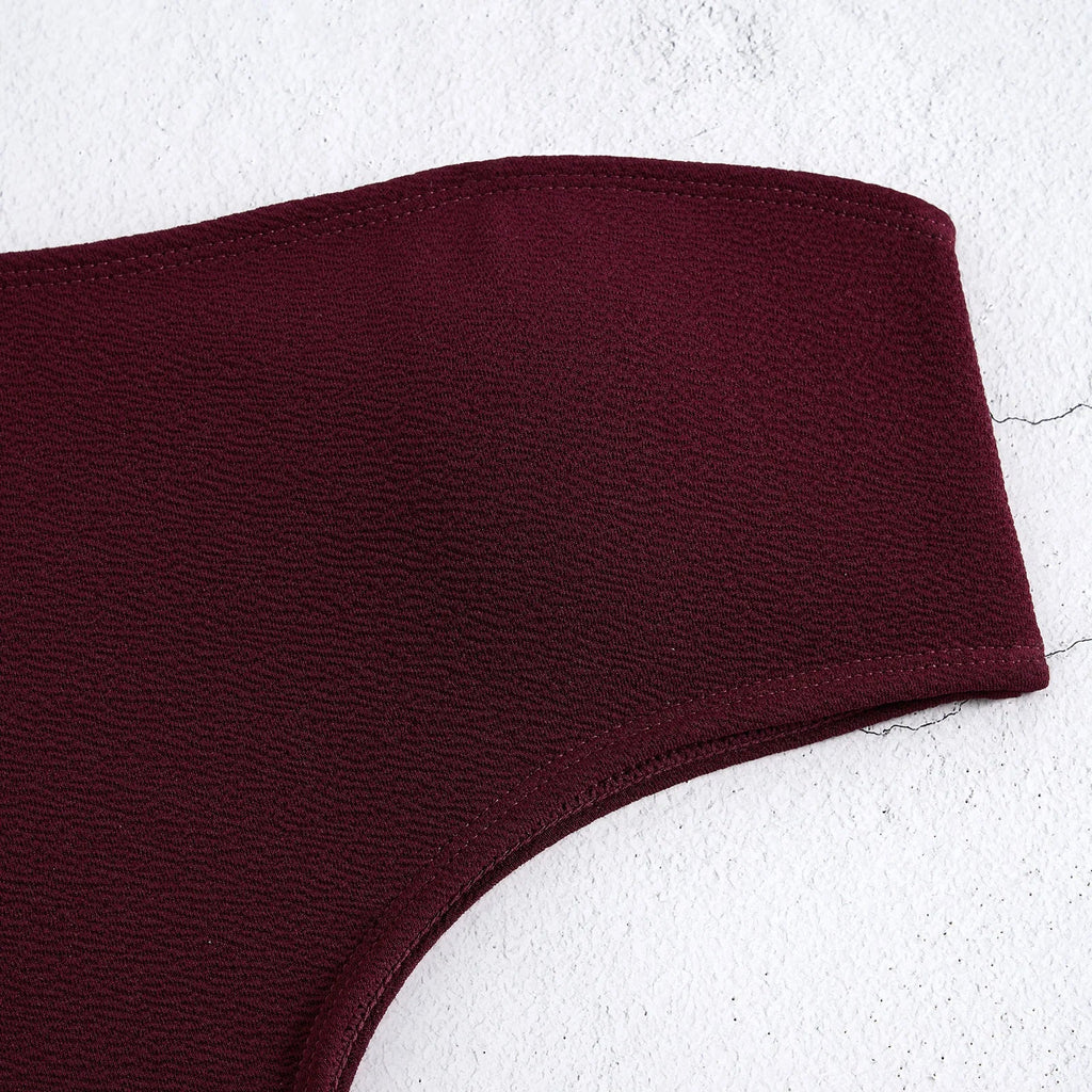 2026 One Shoulder Swimsuit One Piece Sexy Solid Swimwear Women Bandage Bathers Bathing Swimming Swim Suit Beachwear Summer