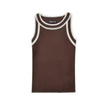 Slim-fit Color-blocked Sleeveless Tank Top For Women Spring Round-neck Slim-fit Hot Girl Knit Short Top Casual Style 77RB