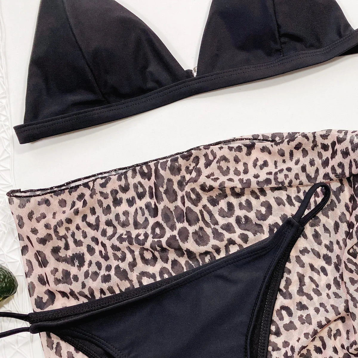 2026 Sexy Bikini Set 3-Piece Swimwear Swimsuit Women Bikinis Set Bathing Suit Beach Bikini Female Leopard Cover Up Bikinis Mujer