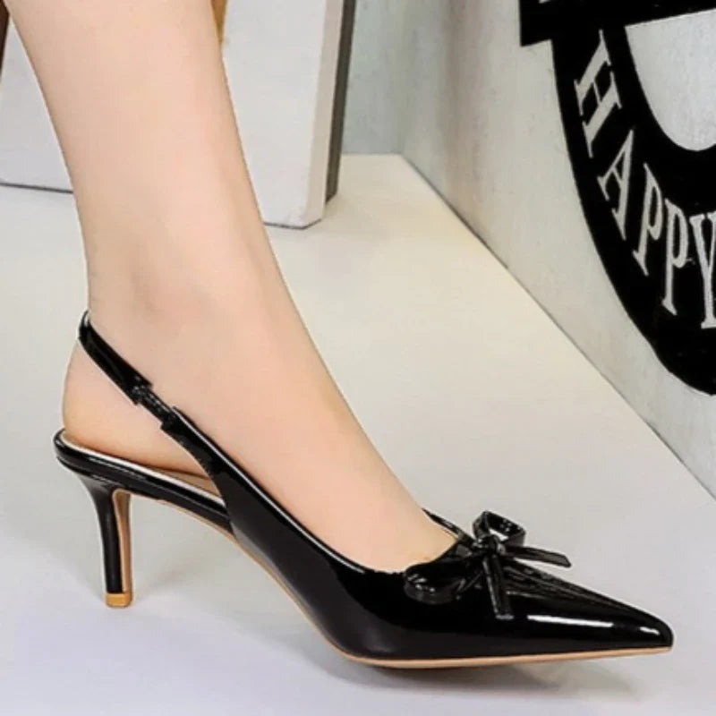 2026 Latest Light Luxury Style Women's Casual High Heel Sandals Summer Exquisite Pointed Shallow Mouth Fine Heel Modern Sandals