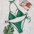 Bikini 2026 Sexy Crystal Diamond Hollow Vintage Solid Swimwear Swimsuit Women Bikinis Set Bathing Suit Beach Bikini Luxe Female