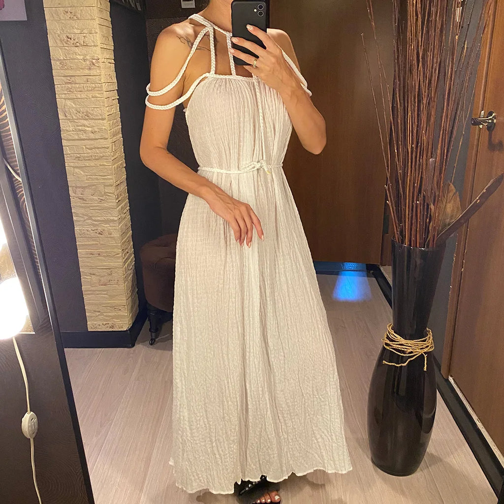 5 Colors Hollow Out Backless Crochet Knitted Tunic Beach Cover Up Cover-ups Beach Dress Beach Wear Beachwear Female Women V5429