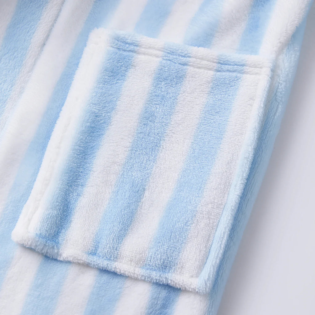 Women Fall Winter Warm Shawl Collar Robe Soft Long Sleeve Pocket Robe Spa Bathrobe Sleepwear Loungewear