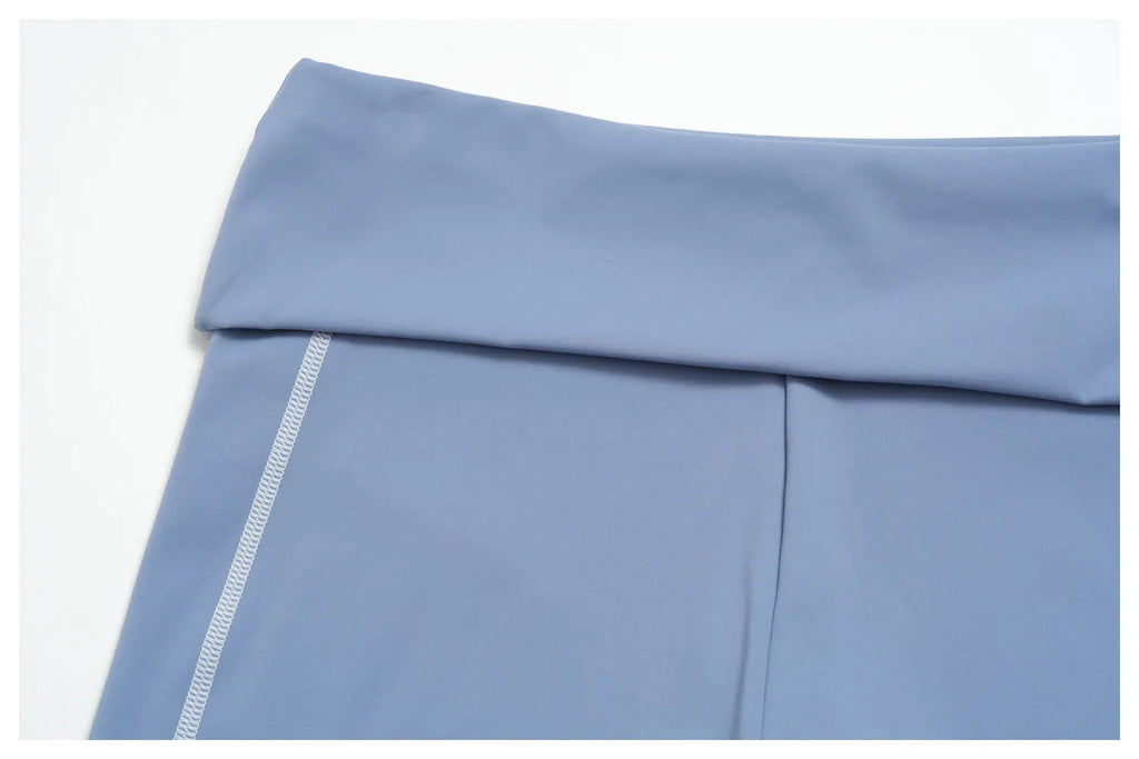 2PCS Women Yoga Sets Color Contrast Hanging Neck V Neck Slimming Sports Tank Top Flip High Waist Shorts Gym Running Fitness Suit