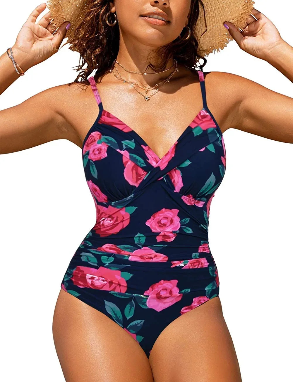 S - XXL Sexy Wrinkled One Piece Swimsuit Women Swimwear Female Monokini Swimsuits 2025 Bathing Suit Swim Beach Wear Bodysuit