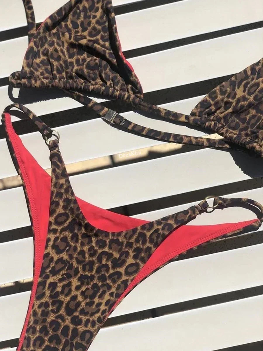 2025 Sexy Leopard Brazilian Bikini Women Swimsuit Female Thong Swimwear Two Pieces Bikini Set Mini Micro Bathing Suit Swim Lady