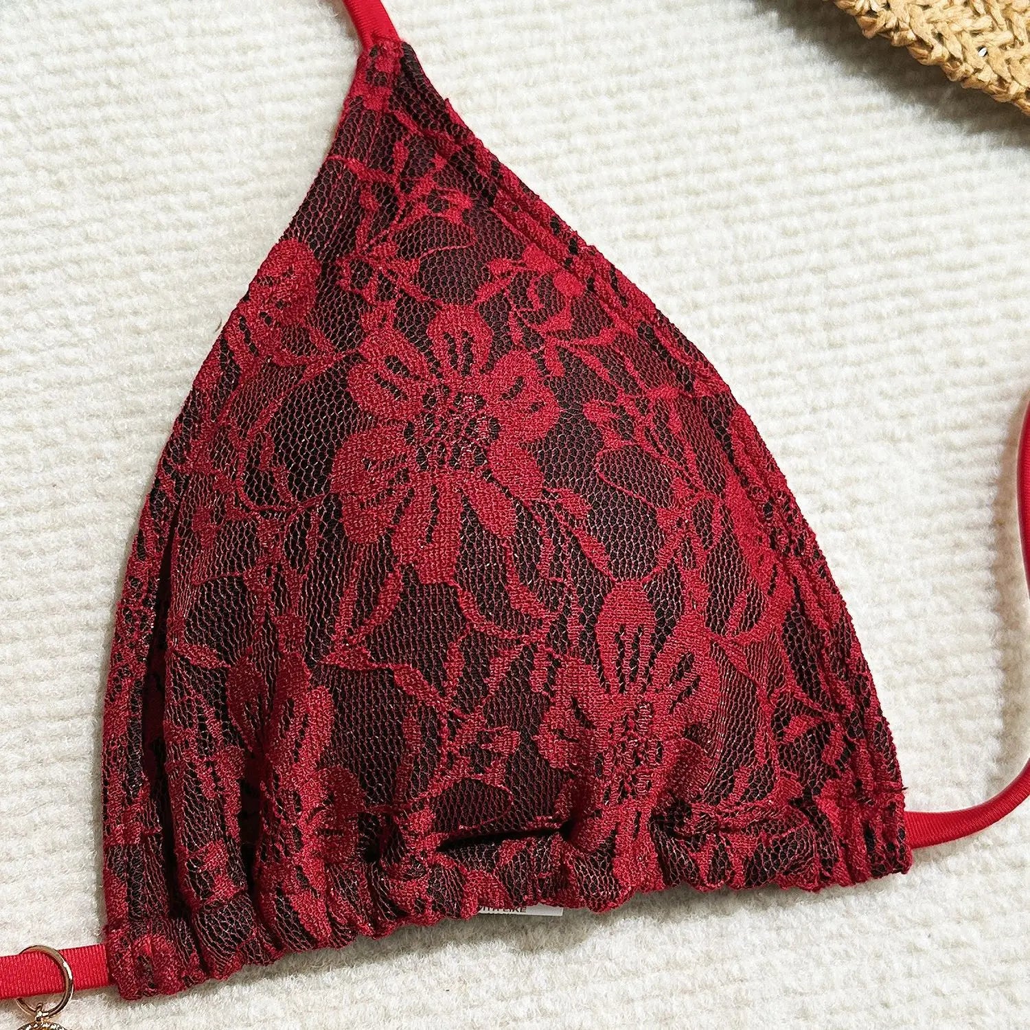 with Mesh Sarong Lace Halter High Cut Bikini Female Swimsuit Women Swimwear Three-pieces Bikini Set Bathing Suit Swim Beachwear