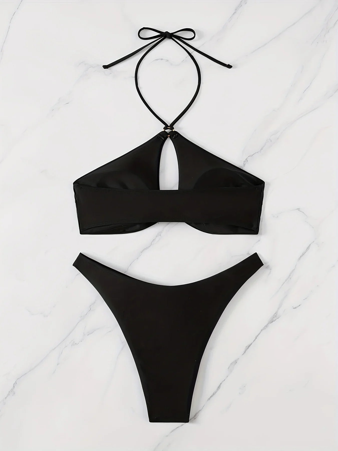 ZTVitality Sexy Solid 2 Piece Bikini Set 2025 New Bqiuini Padded Bra Halter Swimsuit Women's Swimwear Summer Beachwear Brazilian