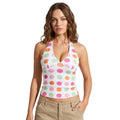 Women Summer Tank Tops Dot Print Tie-Up Halter Neck Casual Vests Backless Fashion Sleeveless Tops Streetwear