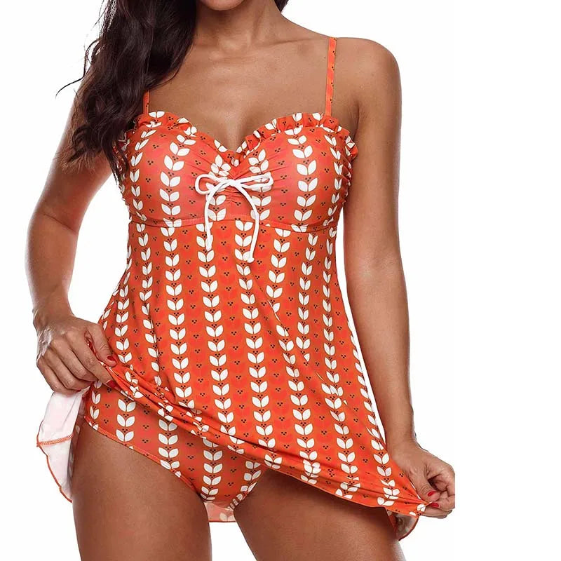 DEKA Women Large One Piece Swimdress Closed Plus Size Swimwear Push Up Swimsuits Bathing For Pool Beach Swimming Suit