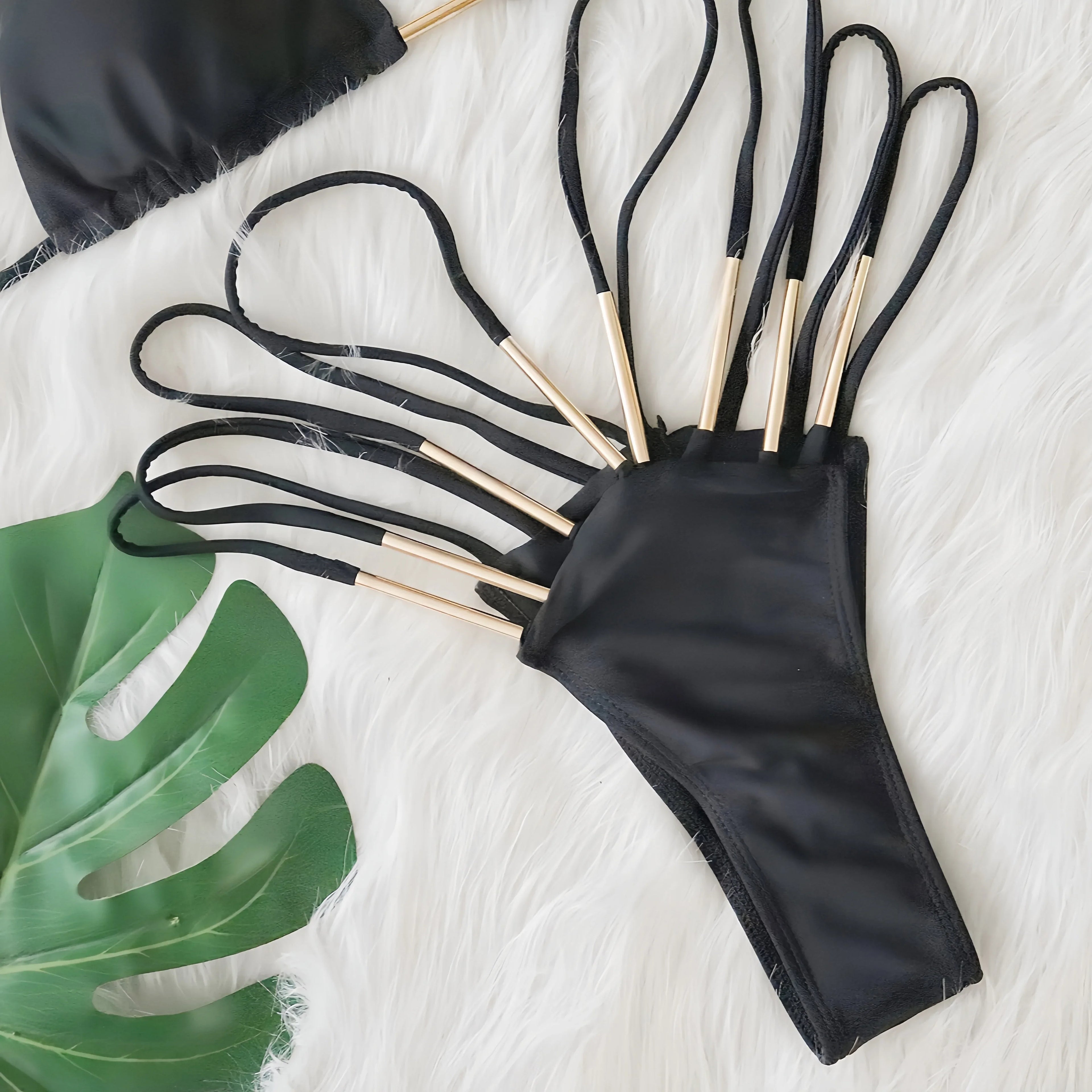 Sexy Hollow Out High Leg Cut Bikini Female Swimsuit Women Swimwear Two-pieces Bikini Set Brazilian Bather Bathing Suit Swim Lady
