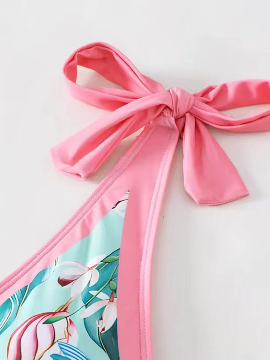 2026 Printed Strappy Swimsuit One Piece & Beach Dress Sexy Swimwear Women Bathing Swimming Swim Suit Female Padded Beachwear