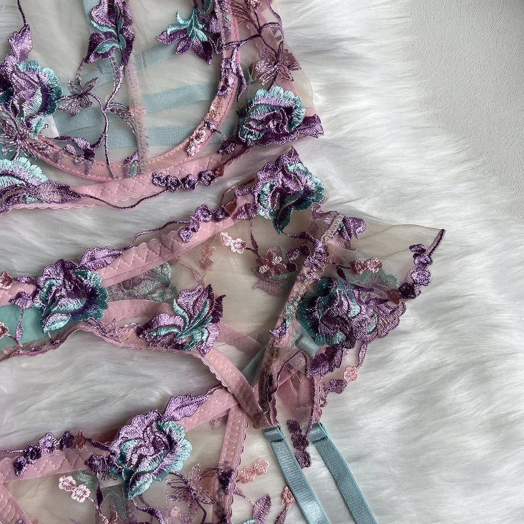 Women's Clothing Sets Erotic Woman Sexy Lingerie Sexy Women Underwear Set See-through Lingrie Femme Bra and Thongs to Set Bras