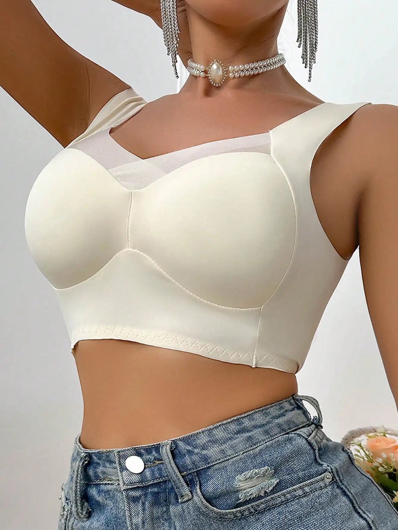 Women's Seamless Bra Sports Bra Top Support Comfortable Underwear Bra Yoga Fitness Back Vest Bra R044