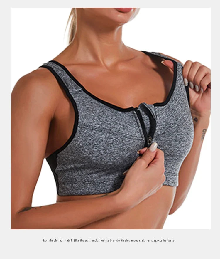 CZGUKE  S-2XL Popular Sports Top Yoga Bra Women's Shockproof Sports Shirt Sports Bra Front Zipper Women's Push Up Bra Sportswear