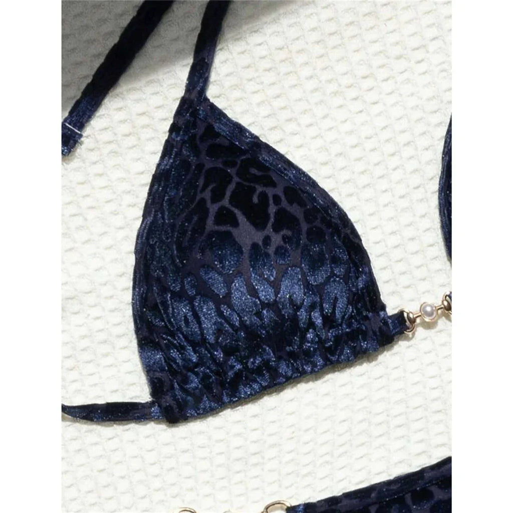 S- XL Leopard Halter Mini Micro Thong Bikini Women Swimwear Female Swimsuit Two-pieces Bikini Set Bather Bathing Suit Swim V5207
