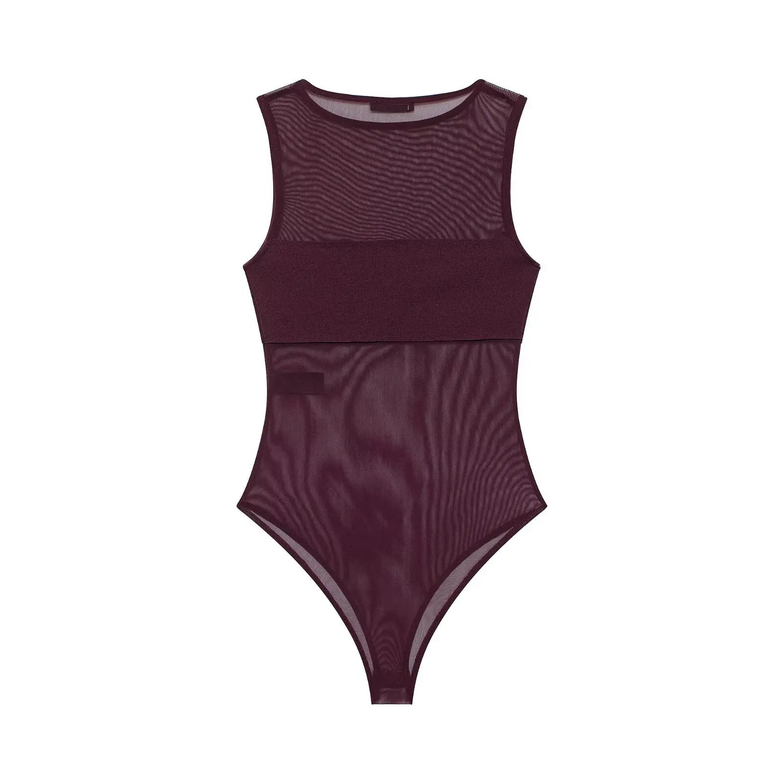 Women's Patchwork Silk Mesh Jumpsuit WHEF