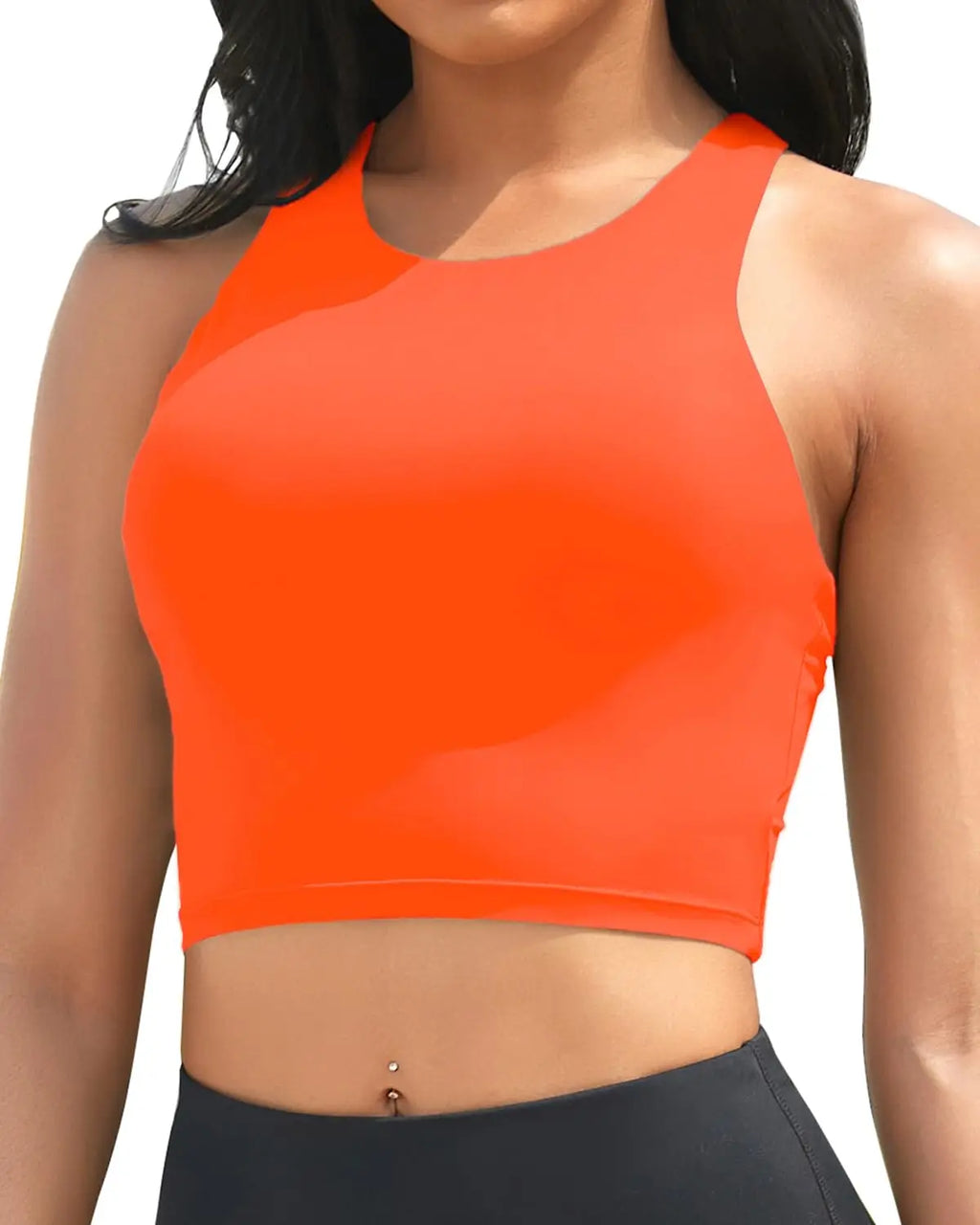 2026 Sporty Swim Vest Swimsuit Only Tops Padded Swimwear Women Solid Bathers Bathing Swimming Suit Female