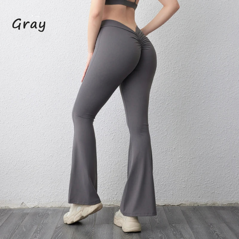 DIAS FIT JOY V-back flared pants yoga hip lifting tight pants wide leg fitness pants Gym exercise running yoga pants
