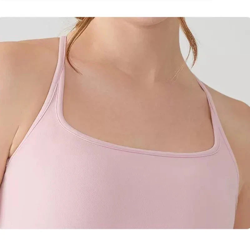 Women's Cross-Back Yoga Sports Vest One-Piece Cup Versatile Training Fitness Bra Colorful Fitness Clothing for Active Women