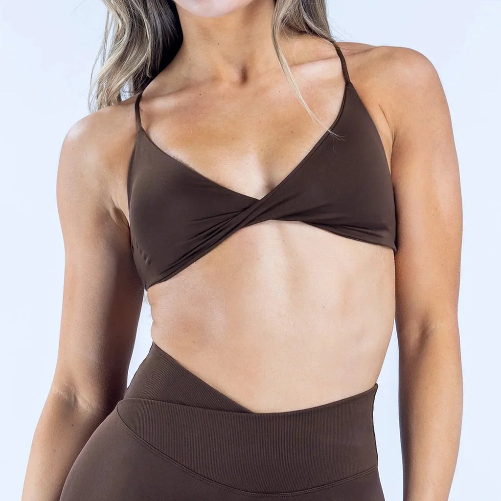 NCLAGEN Vision Twist Front Sports Bra High Support Push-up Gym Underwear Cross Thin Strap Workout Fitness Running Sexy Yoga Top