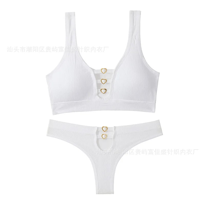 Sexy seamless underwear set push-up bra vest sports breathable push-up set