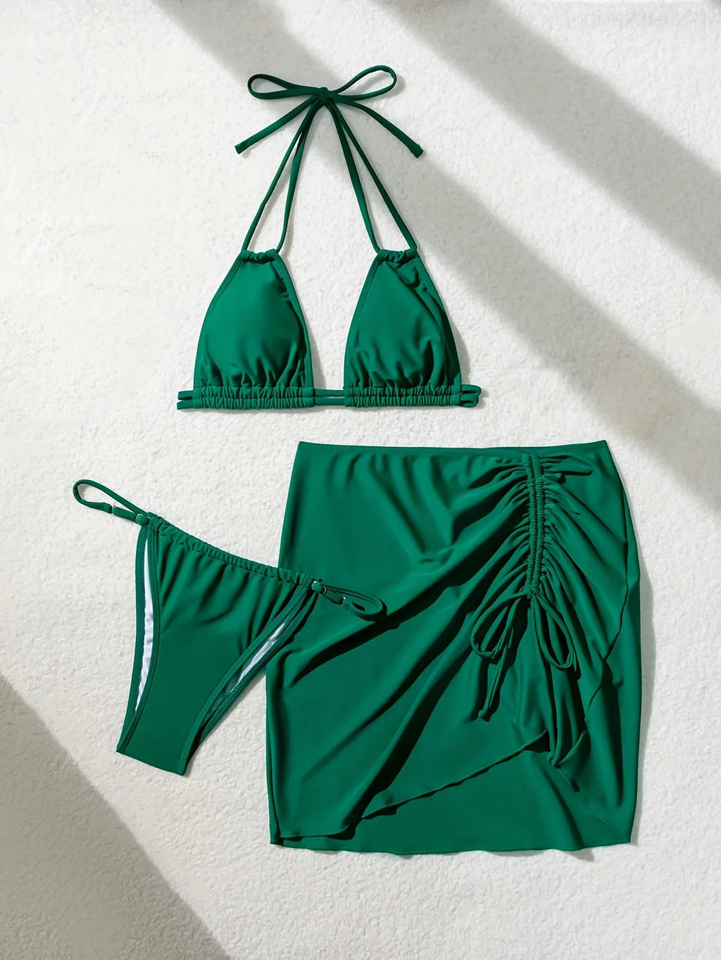 ZTVitality Solid Sexy 3 Piece Bikini Set 2025 New Arrival Padded Bra Bandage Push Up Swimsuit Women Swimwear Summer Biquini