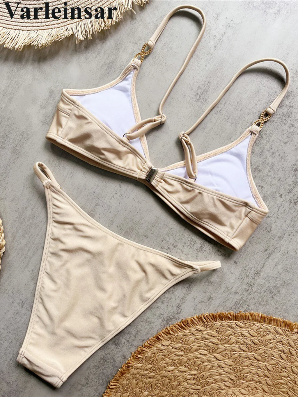 10 Colors V Neck Rhinestones Bikini Female Swimsuit Women Swimwear Two-pieces Bikini Set Padded Bather Bathing Suit Swim V8138