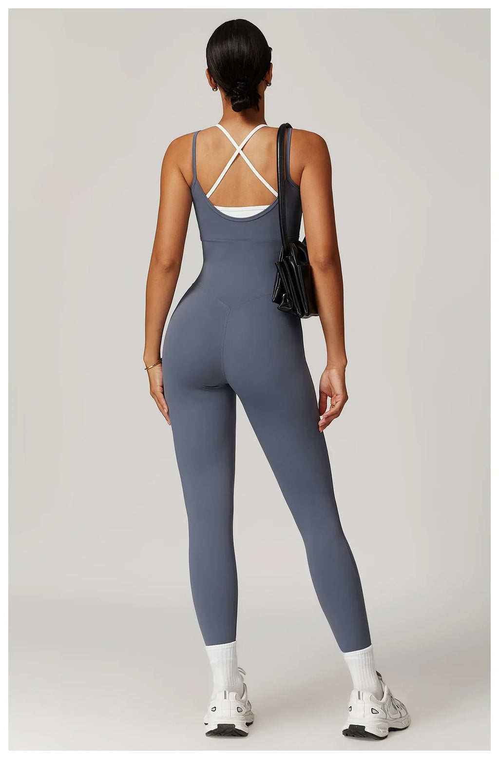 Yoga Jumpsuit Fake two color contrast halter sport jumps Women Push Up Gym Fitness Overalls Sport Outfit Sportswear Clothes 8843