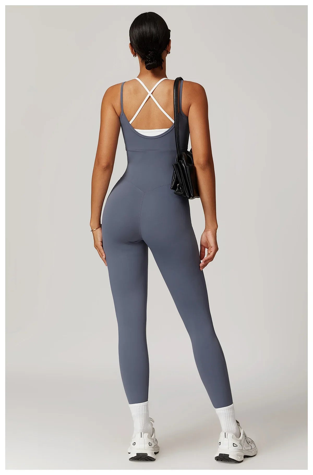 Yoga Jumpsuit Fake two color contrast halter sport jumps Women Push Up Gym Fitness Overalls Sport Outfit Sportswear Clothes 8843