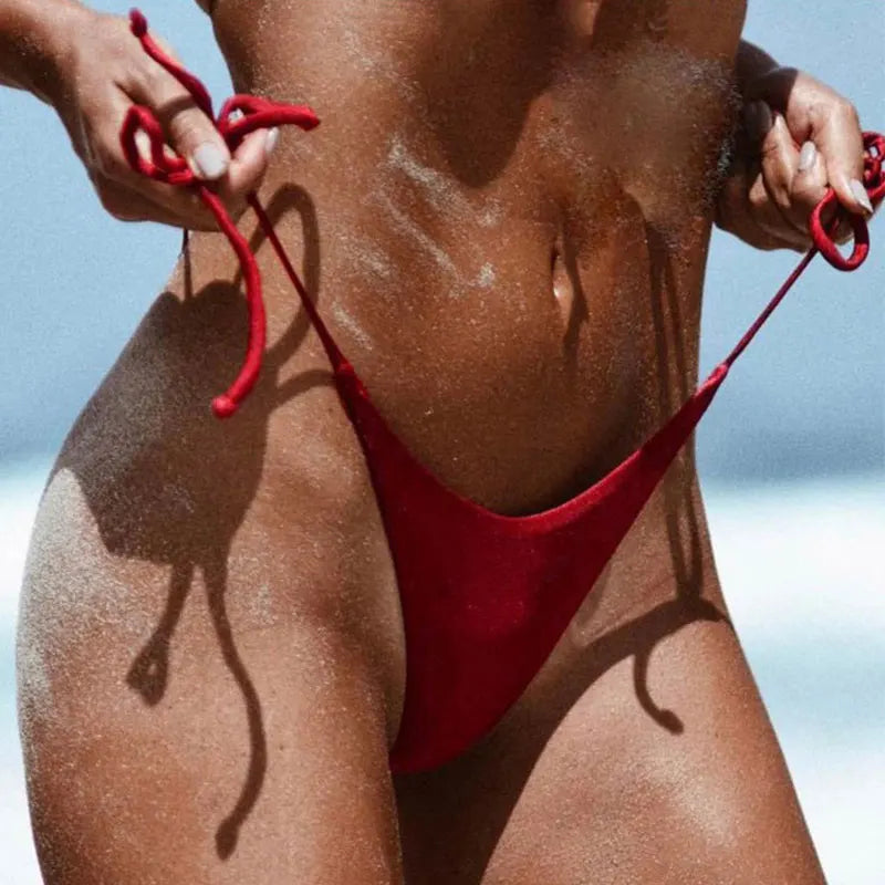Women Bikini Mini Micro Sexy Swimwear Brazil Butt Girls Sex Feminine Bikinis Lace-Up Sports Shorts Brazilian Thong Swim Shorts