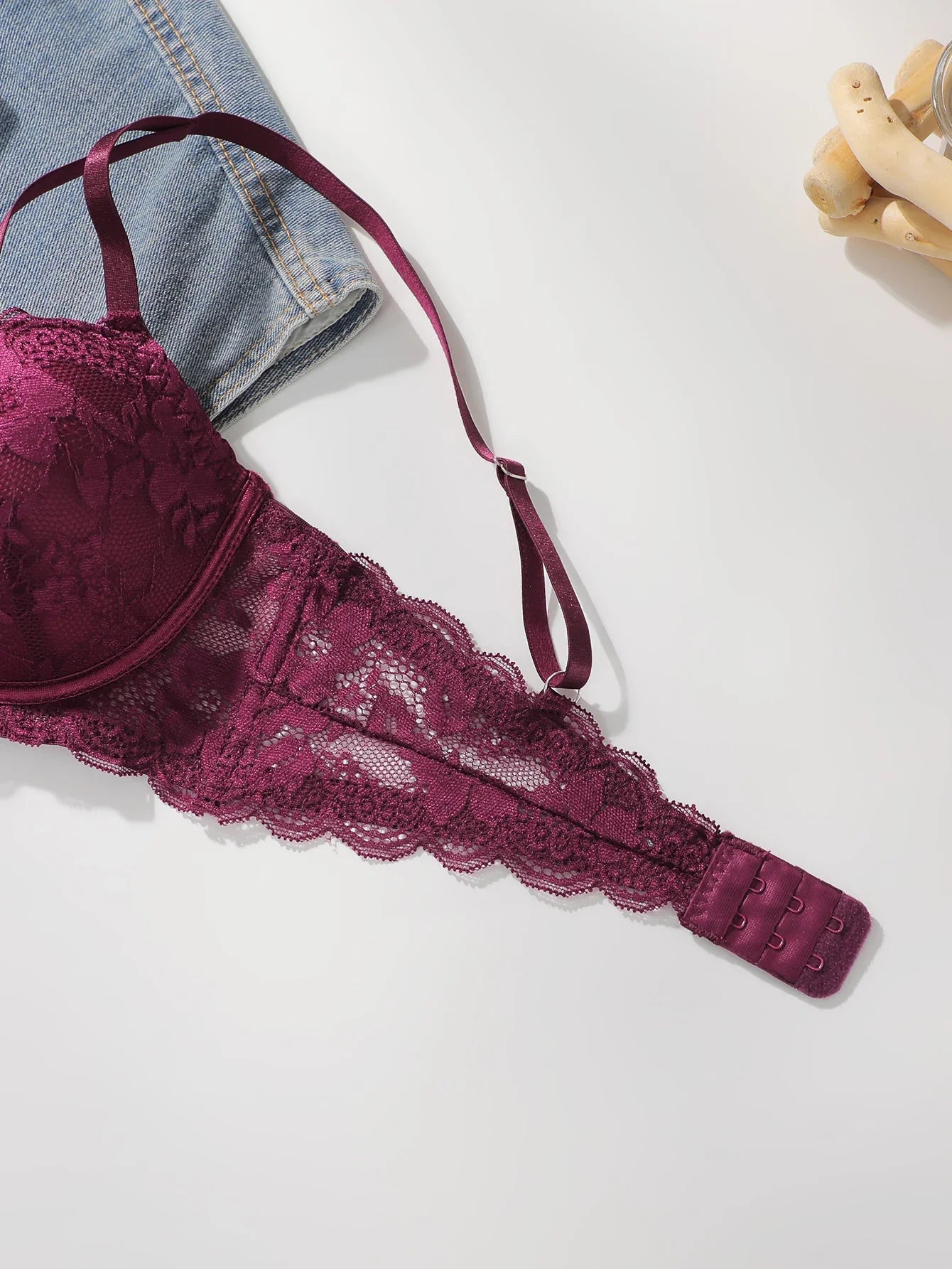 pure desire Bra for Women – 3/4 Cup Underwire Push Up Bra lace sexy Lingerie party brassiere  (B-C Cup)L2957