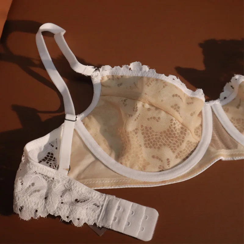 Toucheart 3 Piece Set Sexy Underwear Set For Women Mesh See-Through Lace Thin Sling Bra Set With Girdle Sexy Lingerie Suit New