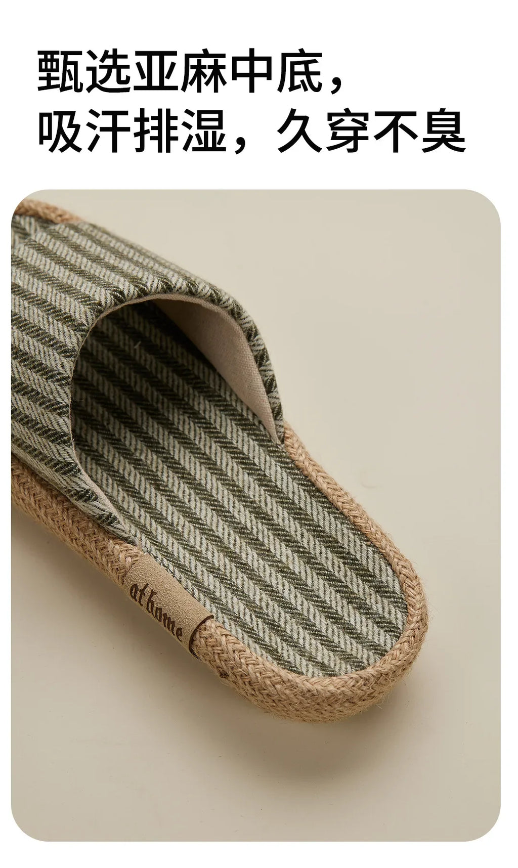 Janpanest Style Cotton Linen Slippers For Womeen Men Leisure House Shoes Striped Style Anti-slip Couples Home Breathable Slides