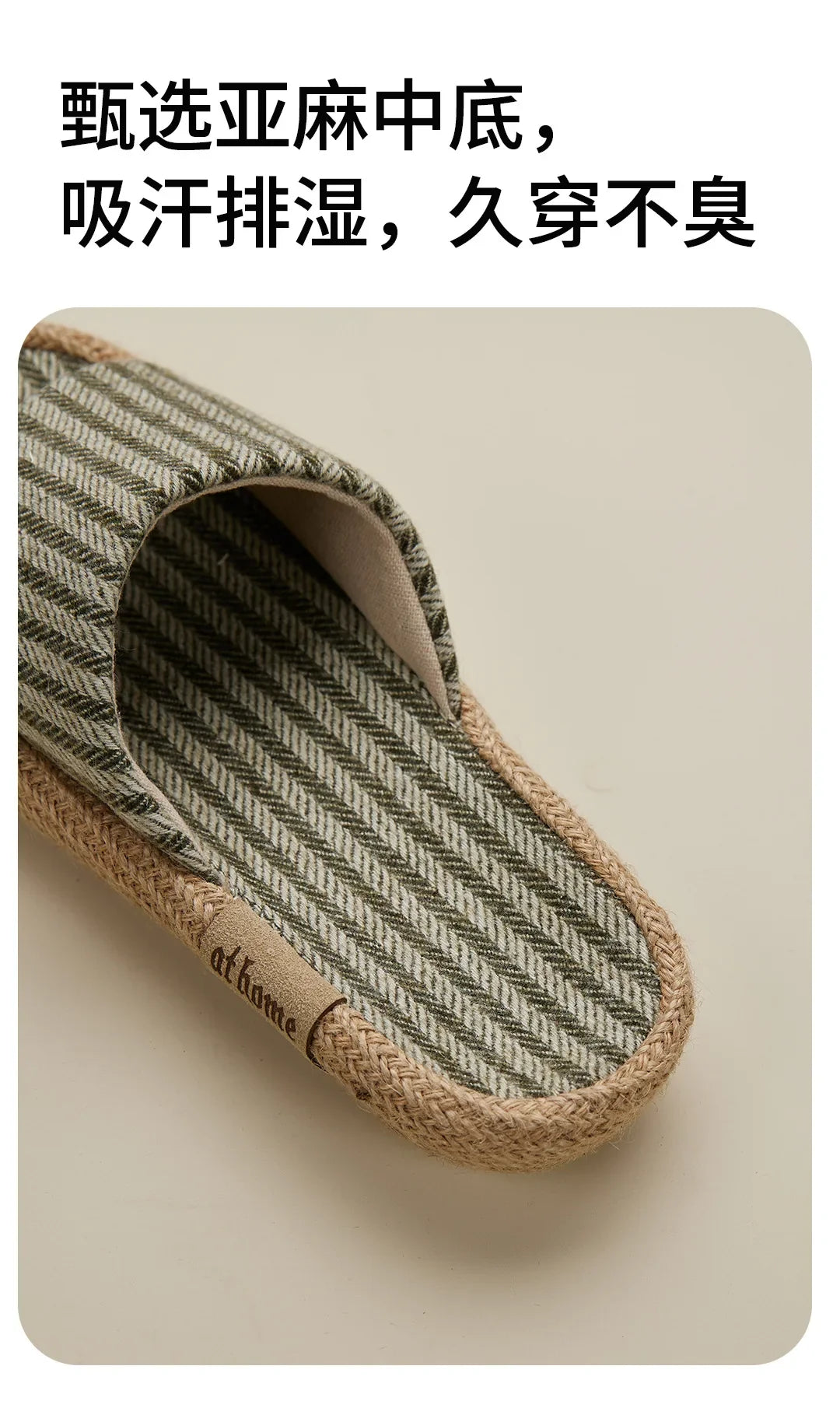 Janpanest Style Cotton Linen Slippers For Womeen Men Leisure House Shoes Striped Style Anti-slip Couples Home Breathable Slides