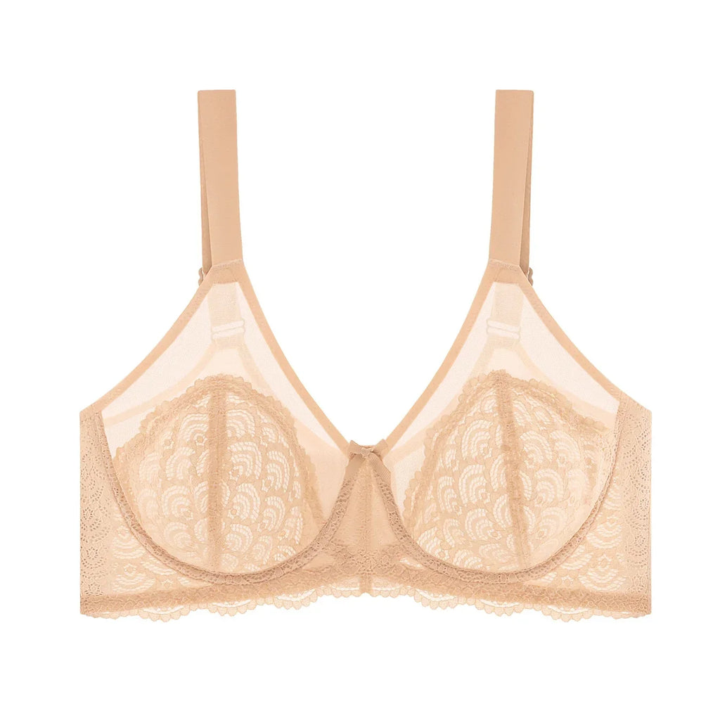 Women's Floral Lace Buckle Front Wireless Bra,Breathable Comfortable lingerie Top for Daily Wear,Women's Lingerie for All Season