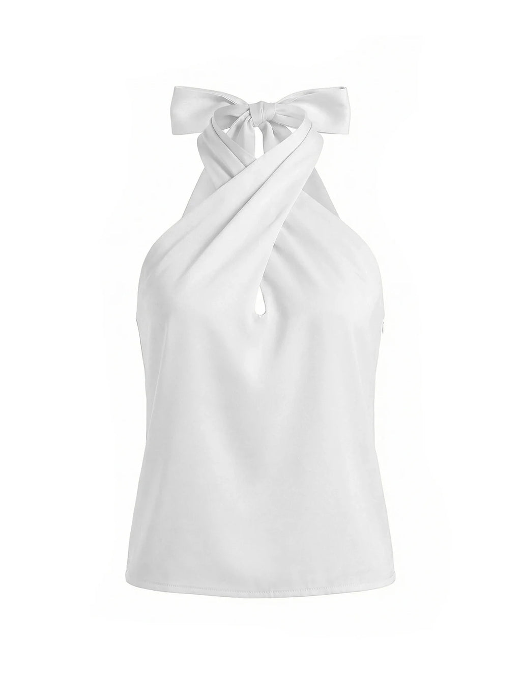 Women Fashion Sleeveless Halter Neck Tank Tops Summer Solid Color Backless Satin Casual Vests Streetwear