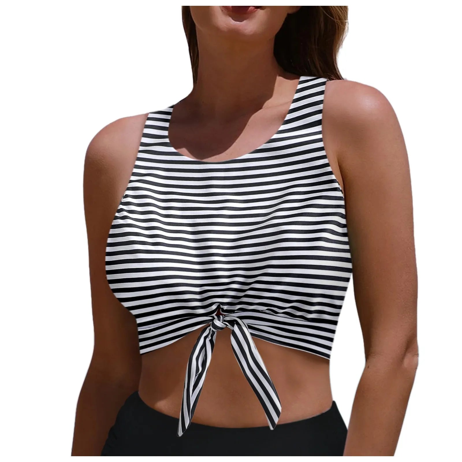 Women's Swimsuit Sexy Bikini Solid Leopard Print Padded Bra Tops Swimwear Bathing Swimming Crop Top Female Summer Beachwear