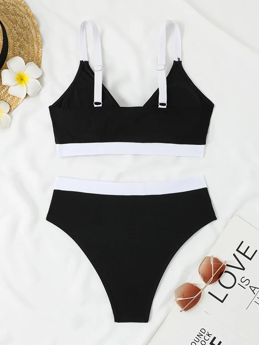 2026 Strappy Bikini High Waist Swimsuit Women Sexy Solid Swimwear Female Bathers Swimming Bathing Swimming Swim Suit Beachwear
