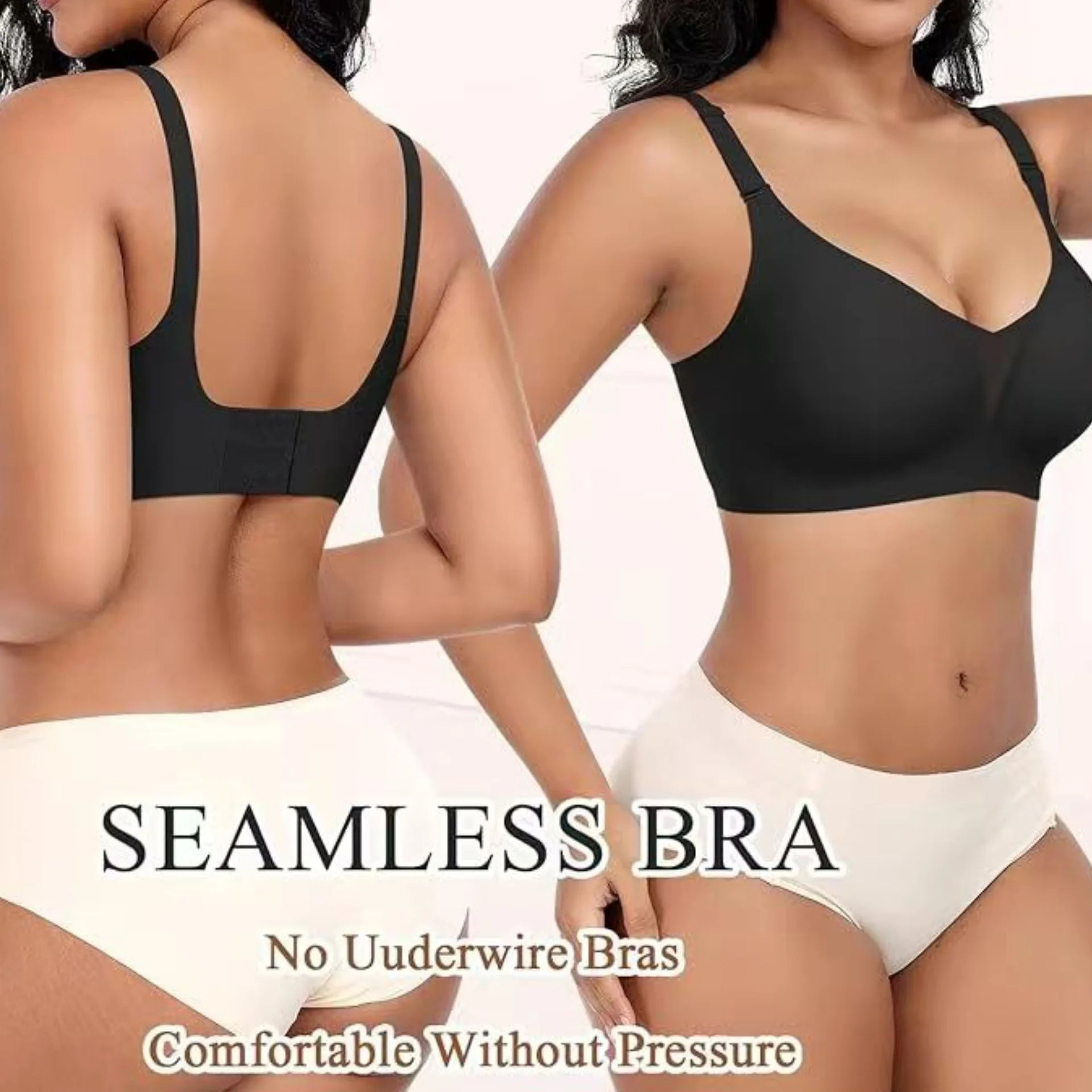 Women's Seamless Bra 3/4 Cup Thin Molded Cup Bra Thin Flattering Plus-size Soft Support Push-up and Comfortable Breathable Bra