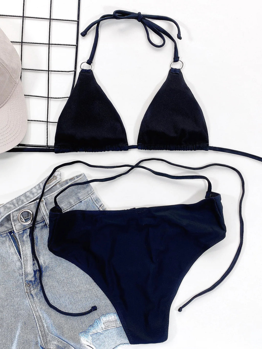 2026 Sexy Bikini Women Swimwear Swimsuit Cross Straps Hollow Triangle Halter Floral Bikinis Set Bathing Suit Beach Bikini Female