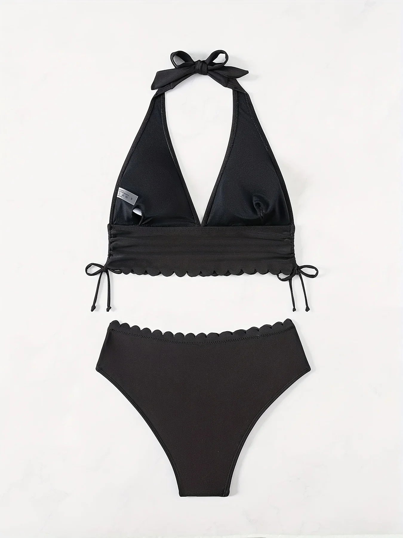 ZTVitality Sexy Black Bikini Set 2025 New Arrival Padded Bra Halter Bandage High Waist Swimsuit Women Swimwear Summer Beachwear